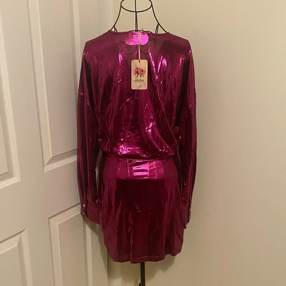 Entro Metallic Pink dress - Picture 3 of 4